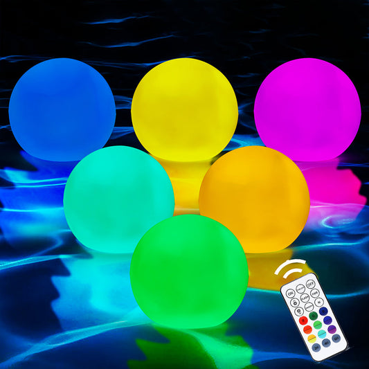 16 Colors LED Glow Ball Floating Pool Lights(6 Packs)
